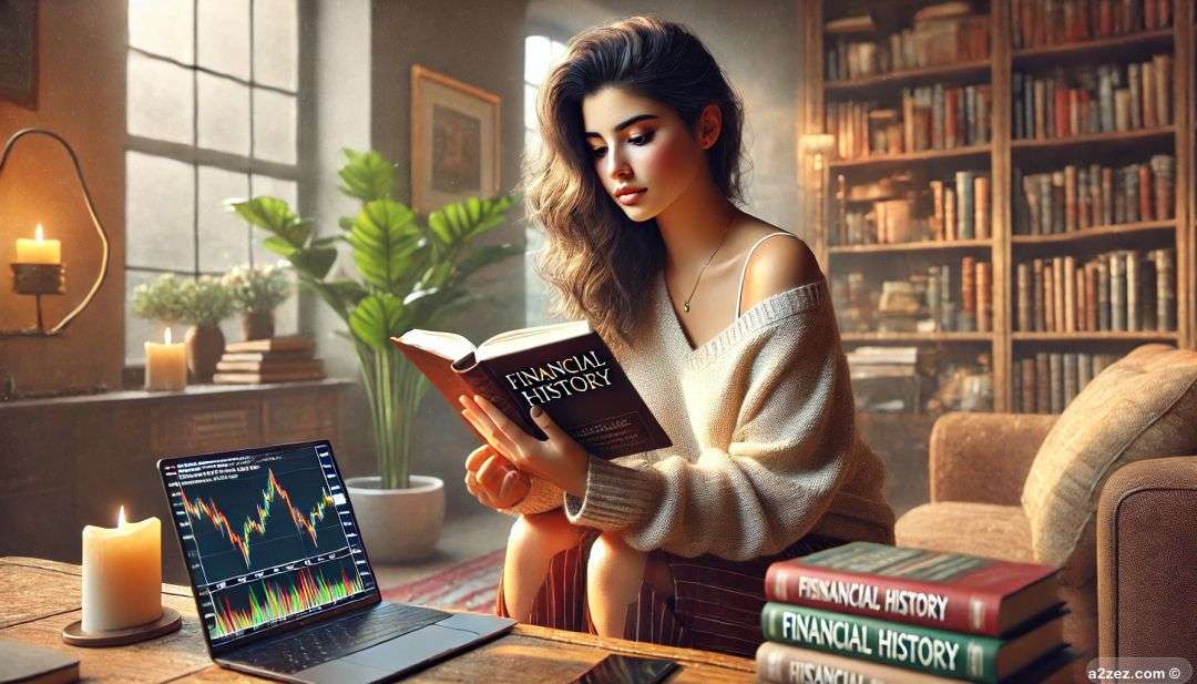 Young person learning about financial history - Image generated by Dall-e